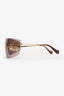Miu Miu Brown Logo Shield Sunglasses