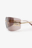 Miu Miu Brown Logo Shield Sunglasses
