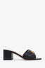Gucci Black Leather Marmont Heeled Mules Size 37.5