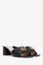 Gucci Black Leather Marmont Heeled Mules Size 37.5