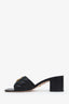 Gucci Black Leather Marmont Heeled Mules Size 37.5