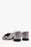 Fendi Grey Canvas Tye Dye Heeled Mules Size 37.5