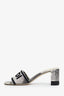 Fendi Grey Canvas Tye Dye Heeled Mules Size 37.5