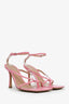 Bottega Veneta Pink Leather Strappy Heeled Sandals Size 37.5