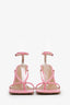 Bottega Veneta Pink Leather Strappy Heeled Sandals Size 37.5