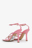 Bottega Veneta Pink Leather Strappy Heeled Sandals Size 37.5