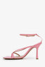 Bottega Veneta Pink Leather Strappy Heeled Sandals Size 37.5