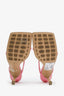 Bottega Veneta Pink Leather Strappy Heeled Sandals Size 37.5