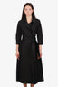 Max Mara Black Cotton Belted Midi Dress Size 10