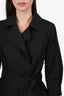 Max Mara Black Cotton Belted Midi Dress Size 10