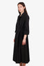 Max Mara Black Cotton Belted Midi Dress Size 10