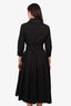 Max Mara Black Cotton Belted Midi Dress Size 10