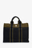 Hermes Navy/Green Canvas Fourre Tout PM Tote