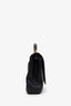 Saint Laurent Black Chevron Leather Medium College Bag With Chain