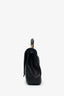 Saint Laurent Black Chevron Leather Medium College Bag With Chain