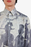 Christian Dior Grey/Cream Silk Patterned Button Down Size 40 Mens