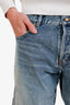 Saint Laurent Blue Denim Distress Straight Leg Jeans Size 36 Mens