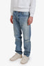 Saint Laurent Blue Denim Distress Straight Leg Jeans Size 36 Mens