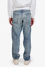 Saint Laurent Blue Denim Distress Straight Leg Jeans Size 36 Mens