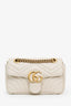 Gucci White Leather Small Marmont Shoulder Bag