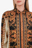 Versace AW18 Runway Yellow/White Silk Wild Leopard Barocco Print Shirt Size 44