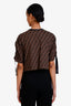 Fendi Brown  FF Monogram Zucca Logo Crop Top Size L