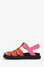 Marni Pink/Orange Canvas 'Gladiator'Mary Jane Sandals Size 36