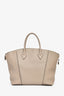 Louis Vuitton 2015 Taupe Taurillon Leather Lockit MM Zip Tote with Strap