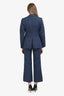 Gucci Blue Linen/Cotton Denim GG Supreme Suit Set Blazer + Pants Size 40
