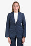 Gucci Blue Linen/Cotton Denim GG Supreme Suit Set Blazer + Pants Size 40