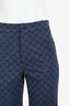 Gucci Blue Linen/Cotton Denim GG Supreme Suit Set Blazer + Pants Size 40