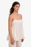 Zimmerman Cream Silk Sleeveless Polkadot Ruffle Top Size 2