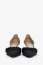Manolo Blahnik Black Satin Ruffle Pointed Toe Heels Size 38.5