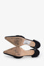 Manolo Blahnik Black Satin Ruffle Pointed Toe Heels Size 38.5