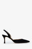 Manolo Blahnik Black Suede Slingback Heels Size 39