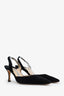 Manolo Blahnik Black Suede Slingback Heels Size 39