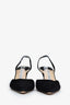 Manolo Blahnik Black Suede Slingback Heels Size 39