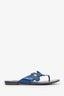 Louis Vuitton Blue Patent Leather Flip Flops Size 38