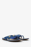 Louis Vuitton Blue Patent Leather Flip Flops Size 38