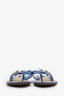 Louis Vuitton Blue Patent Leather Flip Flops Size 38