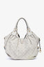Louis Vuitton Light Grey Leather Mahina XL Hobo Bag
