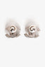 Pre-Loved Chanel™ Silver Toned Crystal CC Studs