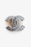 Pre-Loved Chanel™ Silver Toned Crystal CC Studs