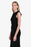 Sandro Black Pearl Embellished Fringe Hem Maxi Sleeveless Dress Size 38