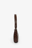 By Far Brown Leather Croc Embossed Shoulder Bag