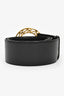 Celine Vintage Black Leather Circle Buckle Belt Size 70