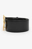 Celine Vintage Black Leather Circle Buckle Belt Size 70