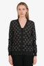Gucci Black/Silver Cotton Knit Jacquard Cardigan Size XS