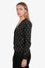 Gucci Black/Silver Cotton Knit Jacquard Cardigan Size XS