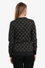 Gucci Black/Silver Cotton Knit Jacquard Cardigan Size XS